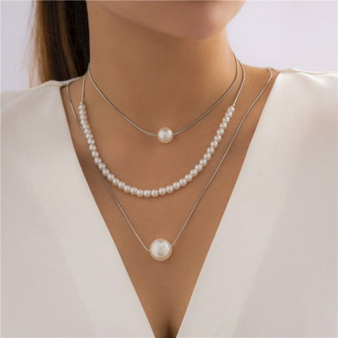 Women's Pearl Strand heart Necklaces - Hearts - Tecwwa