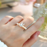 Women's Rabbit Pearl Ring - Tecwwa