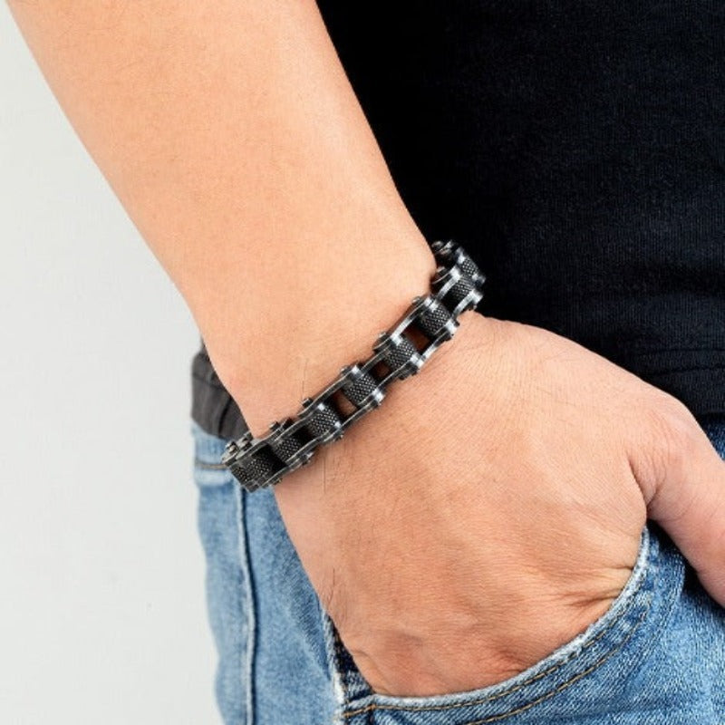 Biker Chain Bracelet Stainless Steel Mens - Tecwwa