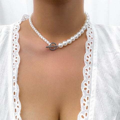 Women's Pearl Strand heart Necklaces - Hearts - Tecwwa