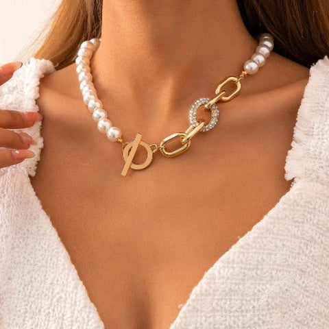 Women's Pearl Strand heart Necklaces - Hearts - Tecwwa